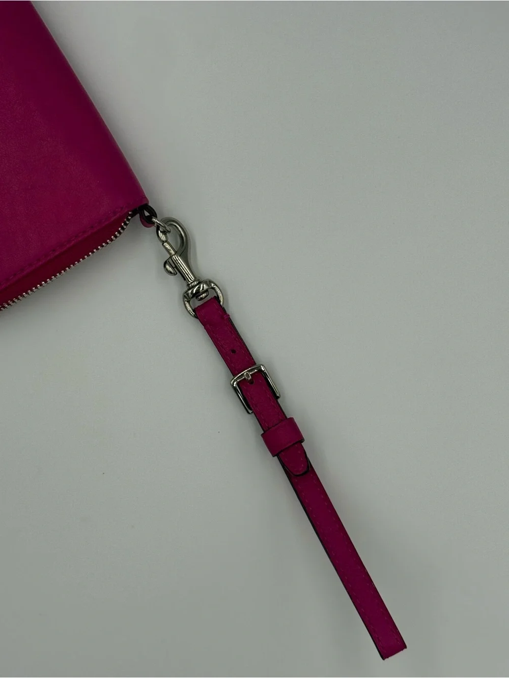 Coach Magenta Leather Zip Wristlet
